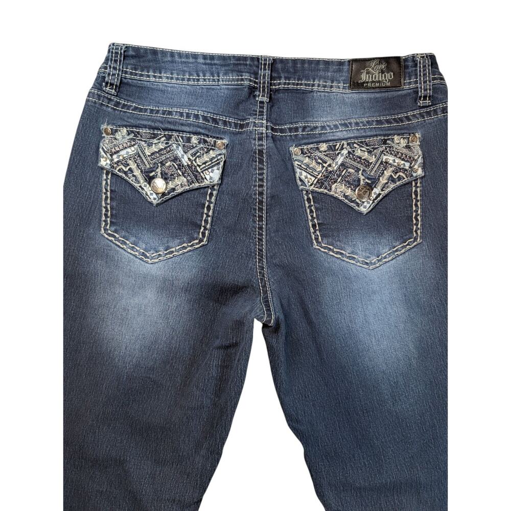 Love Indigo Premium Women's Size 12 Blue Denim Jeans Bootcut Grunge Y2K - Picture 2 of 7